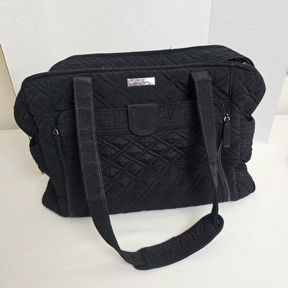Vera Bradley Stroll Around Baby Bag Diaper Tote Black Quilted - Picture 3 of 14